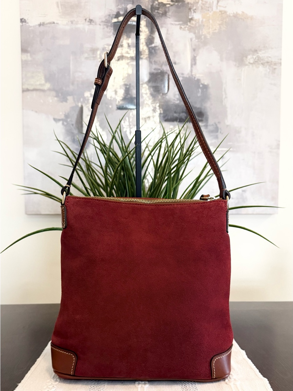Dooney & Bourke Red Suede Crossbody - Picture 2 of 8